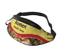 Borsa da cintura unisex con stampa al sapore di pollo con zuppa di noodle ramen, Borsa in vita con tracolla regolabile per sport da escursionismo da viaggio