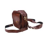Borsa da coscia per moto, in pelle PU, stile steampunk, con scomparto per coscia, per palestra, escursionismo, corsa, equitazione, viaggi, passeggiate, atletica, lavoro, Marrone chiaro,