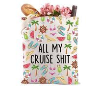 Borsa da crociera da crociera regalo per le donne amanti della crociera regalo per vacanze viaggi regali da crociera borsa da spiaggia borsa riutilizzabile per la spesa, All My Cruise Tote Bag3, large