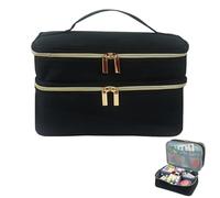 Borsa da cucito, scatola da cucito a doppio strato per rifornimenti, organizer per smalti, organizer portatile da viaggio, cestino portaoggetti per accessori da cucito, borsa per riporre fili, forbici