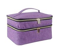 Borsa da cucito, scatola da cucito a doppio strato per rifornimenti, organizer per smalti, organizer portatile da viaggio, cestino portaoggetti per accessori da cucito, borsa per riporre fili, forbici