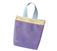 Borsa da doccia in rete portatile, da appendere, con cerniera, da spiaggia, per viaggi, palestra, campeggio, piscina, vasca da bagno, doccia, bagno, da appendere, organizer in rete, Viola, Bellezza di