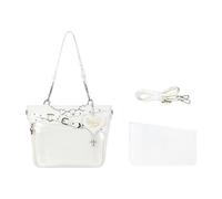 Borsa da dolore trasparente alla moda con ampio spazio ed elegante catena a cuore borsa a tracolla in PU per gite quotidiane ed eventi distintivo adesivo vetrina, bianco, One Size