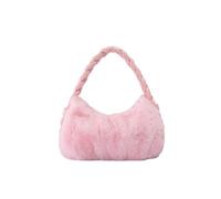 Borsa da donna a spalla sotto le ascelle a mano in morbida peluche tinta unita soffice for la spesa autunno inverno per Ragazze(Pink)