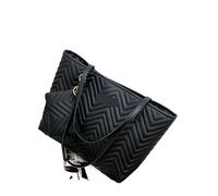 Borsa da donna alla moda di grande capacità a mano for spostamenti quotidiani in grana ondulata Due pezzi Per Matrimoni e Balli di Fine Anno(Black)