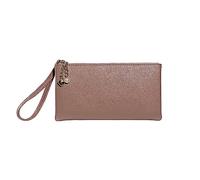 Borsa da donna alla moda in ecopelle con cerniera tinta unita borsa ascellare pochette borsa cosmetica, A, Taglia unica