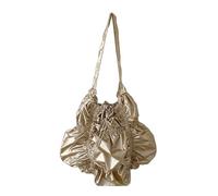 Borsa da donna alla moda larga pieghettata morbida PU accattivante borse a tracolla funzionale per tutti i giorni, Albicocca, One Size