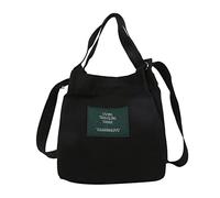 Borsa da donna alla moda semplice arte ragazza borsa di tela casual messenger bag mens borse o borse a tracolla, Nero , Taglia unica