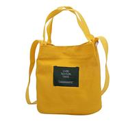 Borsa da donna alla moda semplice arte ragazza borsa di tela casual messenger bag mens borse o borse a tracolla, Giallo, Taglia unica