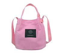 Borsa da donna alla moda semplice arte ragazza borsa di tela casual messenger bag mens borse o borse a tracolla, Rosa acceso, Taglia unica