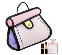 Borsa da donna alla moda, stile 3D, 2D, borsa da disegno, borsa da donna, per uso quotidiano, viaggi d'affari, feste, matrimoni, incontri. Con questa borsa, rosa., descrizione, descrizione
