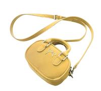 Borsa da donna Bella Fiocchi Borsa a tracolla Stile coreano Borsa a tracolla Bowling Piccoli messaggeri per tutti i giorni Fiocchi belli Crossbody per le donne Pelle PU Bowling Spalla semplice, Giallo