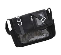 Borsa da donna Bella Itabag Casual Crossbody Bag Fashion School Bag Stile Giapponese Borsa a tracolla per display Pin Borsa a tracolla Bella Itabag Moda Borsa a tracolla per Pin Display, Nero , One