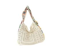 Borsa da donna Borsa a tracolla con fiori colorati Borsa a tracolla lavorata a maglia Scava fuori all ' uncinetto Vacanza mare per le vacanze a spalla da donna