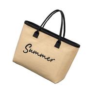 Borsa da donna Borsa di grande capacità Borsa da giorno All-Matching Lettera Ricamo Spiaggia Elegante Maniglia Superiore Regalo Donna Spiaggia Lettera Ricamo Borsa Shopping Grande Capacità Qu, cachi