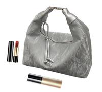 Borsa da donna, borse da donna, borse da donna, borse in morbida pelle PU, eleganti sacchetti multifunzionali con manico in in metallo per l'eleganza quotidiana delle donne, argento, Se référer