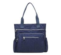 Borsa da donna casual multi tasca con cerniera borsa in nylon borsa portaoggetti The Teacher Tote, Blu, Taglia unica