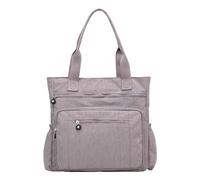 Borsa da donna casual multi tasca con cerniera borsa in nylon borsa portaoggetti The Teacher Tote, Grigio, Taglia unica