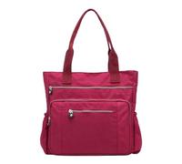 Borsa da donna casual multi tasca con cerniera borsa in nylon borsa portaoggetti The Teacher Tote, Rosso, Taglia unica