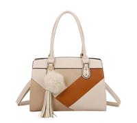 Borsa da donna Cléo effetto granulato con pompon decorativo e tracolla