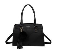 Borsa da donna Cléo effetto granulato con pompon decorativo e tracolla