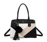 Borsa da donna Cléo effetto granulato con pompon decorativo e tracolla