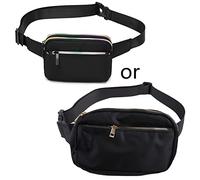Borsa da donna con cintura, per telefono, denaro, contanti, leggera, sportiva, con cerniera, alla moda, da viaggio, Nero , 20 x 14 x 5cm / 7.87 x 5.51 x 1.96in