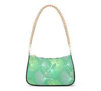 Borsa da donna con foglie di ginkgo pastello verde retrò borsa da donna borsa a tracolla floreale semplice chiusura con cerniera
