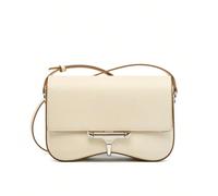 Borsa da donna con stampa a palma, borsa in pelle di mucca di alta qualità, borsa a tracolla singola a forma di sella Colore: Bianco Milkshake, Grigio Elephant, Blu LinoStile: Minimalista UrbanoMateri