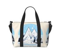 Borsa da donna con stampa montagne innevate, borsa a tracolla portatile, adatta per fitness, viaggi.