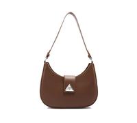 Borsa da donna elegante borsa a tracolla da donna piccola borsa hobo borsa in pelle tinta unita borsa da sella, Marrone, Taglia unica