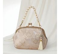 Borsa da donna estiva alla moda, pochette con ricamo di perline, nappine e stampa floreale, adatta per serate, matrimoni, regali per damigelle, festa della mamma, regali di Natale PiantePoliestere