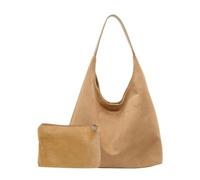Borsa da donna in finta pelle scamosciata, borsa tote in pelle PU con sacchetto borse a tracolla da donna alla moda retrò borsa hobo per lavoro, viaggi, shopping, cachi, 15.75x4.33x11.81inch