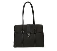 Borsa da donna in finta pelle scamosciata, stile vintage, borsa a tracolla casual, grande capacità per lo shopping e il lavoro, Nero , 370*145*270mm