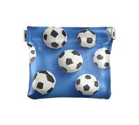 Borsa da donna in pelle blu reale per cambio monete fantasia borse organizzative per donne ragazze, Pallone da calcio blu, Decorazione