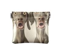 Borsa da donna in pelle con scritta divertente in stile cartone animato, con scritta in lingua inglese "Fear", cartone animato, divertente, cani, paura, 1 size, Stampa artistica