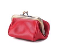 Borsa da donna in pelle in stile vintage con bocca dorata: elegante borsa semplice portatile, mini borsa decorativa di fascia alta, Rosso, Stile retrò