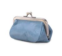 Borsa da donna in pelle in stile vintage con bocca dorata: elegante borsa semplice portatile, mini borsa decorativa di fascia alta, Azzurro chiaro, Stile retrò