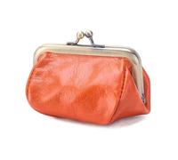 Borsa da donna in pelle in stile vintage con bocca dorata: elegante borsa semplice portatile, mini borsa decorativa di fascia alta, Arancione, Stile retrò