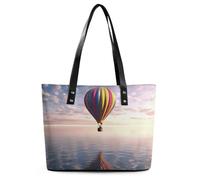 Borsa da donna in pelle, mongolfiera in mare stampa borsa da donna in pelle borsa a tracolla in pelle borsa in pelle borse in pelle borse in pelle borse in pelle, borsa da donna in pelle, 29*34*14cm