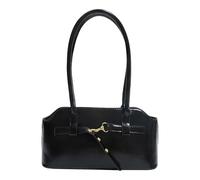 Borsa da donna in pelle PU elegante sotto le ascelle chiusura con cerniera lunga maniglia superiore borse a tracolla dolce borsa fresca borsa per pendolarismo quotidiano borsa da lavoro, Nero , Medium