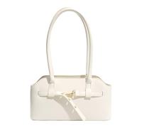 Borsa da donna in pelle PU elegante sotto le ascelle chiusura con cerniera lunga maniglia superiore borse a tracolla dolce borsa fresca borsa per pendolarismo quotidiano borsa da lavoro, bianco