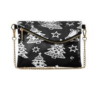 Borsa da donna in pelle PU Pochette Casual Borsa da polso per il Partito Natale Campana Albero Bianco e Nero bolso de mano para mujer elegante