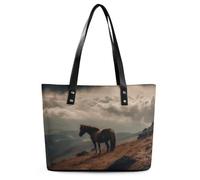 Borsa da donna in pelle, stampa cavallo sulla montagna Borsa tote in pelle da donna Borsa a tracolla in pelle Borsa a tracolla in pelle Borse in pelle Borse in pelle Borse in pelle, Borsa da donna in