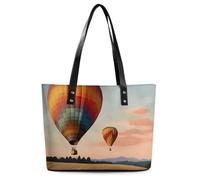Borsa da donna in pelle, stampa mongolfiera Borsa da donna in pelle Tote Bag Borsa a tracolla in pelle Borsa in pelle Borse in pelle Borse in pelle Borse in pelle, Borsa da donna in pelle, 29*34*14cm