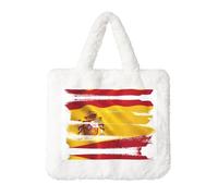 Borsa da donna in peluche con bandiera della Spagna, perfetta per chiavi, rossetto e altro ancora, regalo ideale per Natale, San Valentino