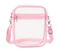 Borsa da donna in PVC trasparente, a tracolla, per festival, messaggeri di moda, stadio, approvare lo stoccaggio, Confezione rosa, Medium