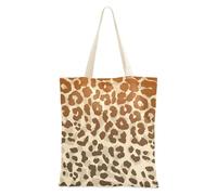 Borsa da donna in tela con stampa leopardata con tasche per lavoro insegnante