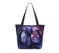 Borsa da donna in tela leggera e riutilizzabile con cerniera e tracolla a forma di drago nella cattedrale
