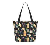 Borsa da donna in tela leggera e riutilizzabile con chiusura lampo con stampa a bottiglia di vino n. 9036, borsa in cotone con tracolla per sacchetti di generi alimentari